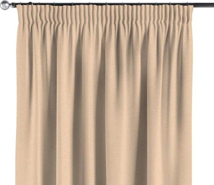 Комплект штор на тесьме «Карандаш», ткань блэкаут с блеском бежевый
